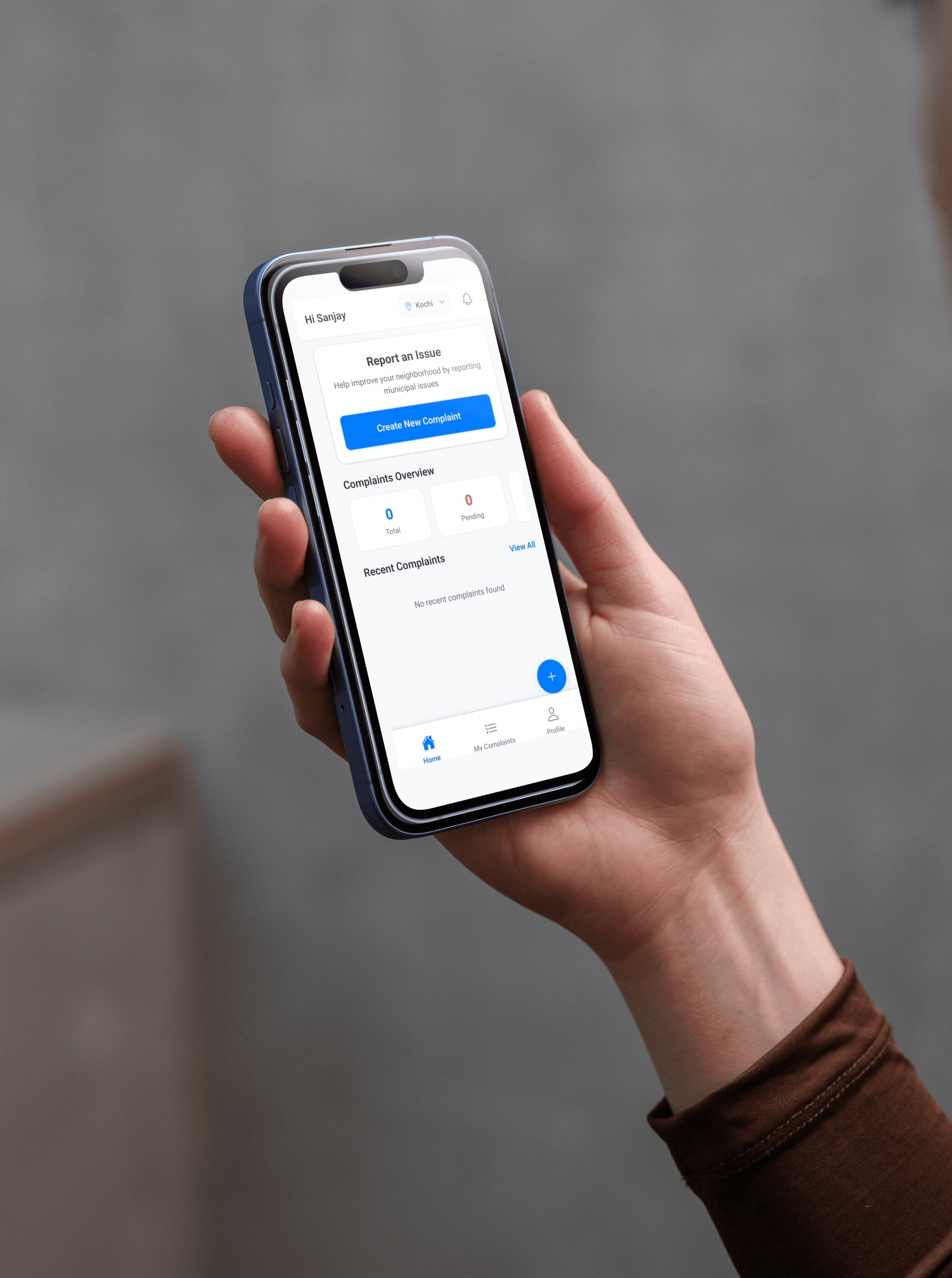 NagarNet app on a phone